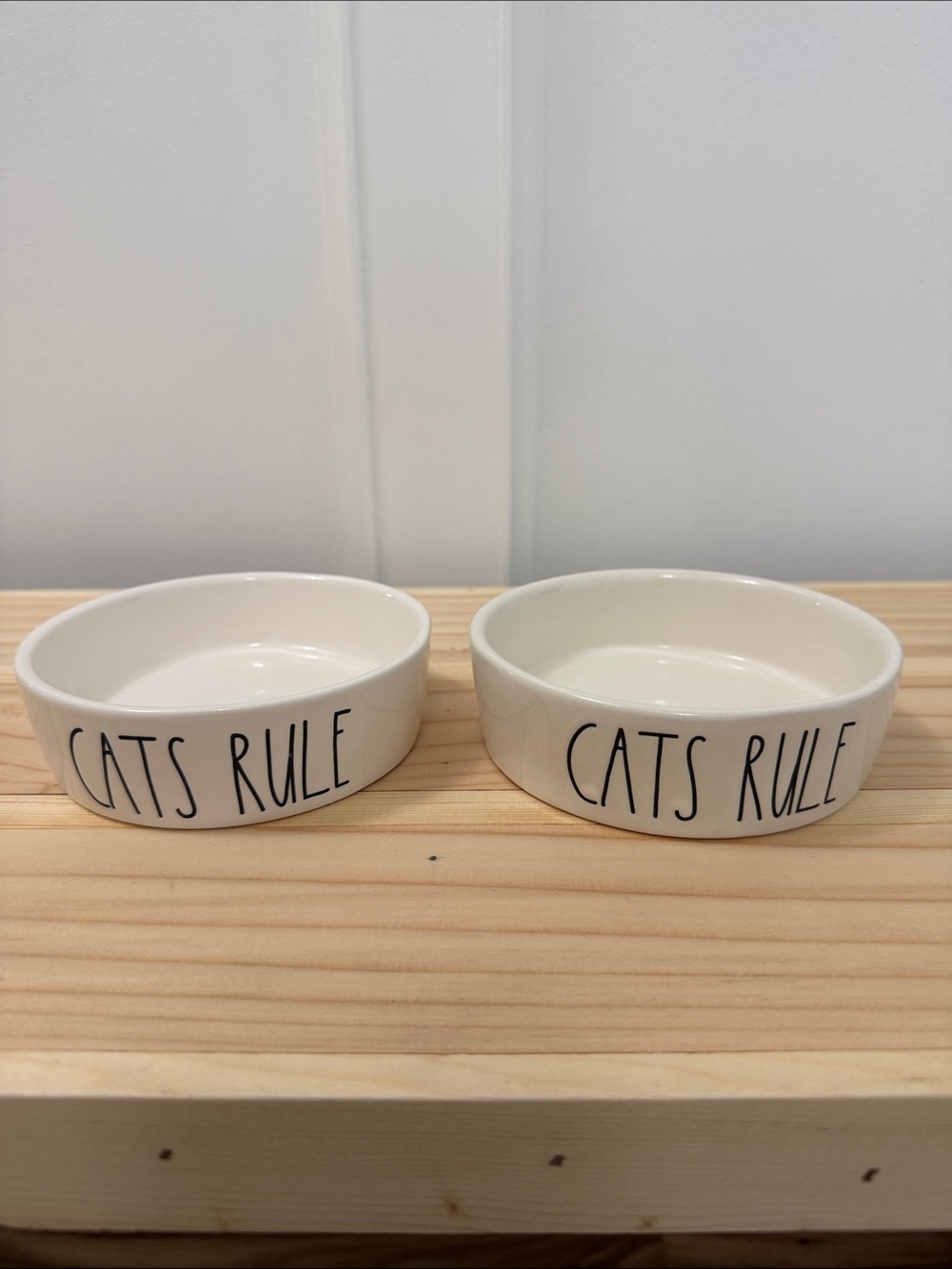 Cats Rule Ceramic Pet Bowls by Rae Dunn - Set of 2